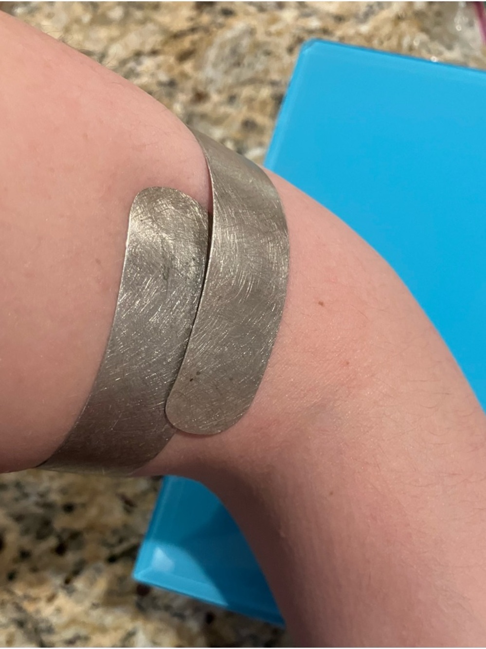Brushed Vintage Sterling Silver Bracelet - Picture 9 of 11